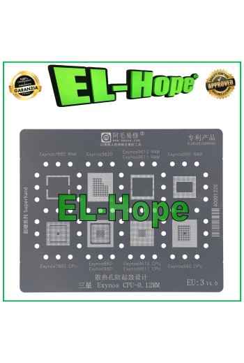 Capa de reballing de plantilla para CPU AMAOE EU3 para EXYNOS 7885 9820 9610 9611 990 RAM