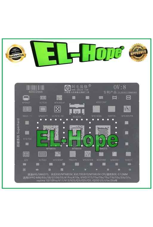 PLACA MADRE DE CAPA DE REBALLING DE STENCIL AMAOE OV8 PARA OPPO A36 A93S A58 A57 A56 A55