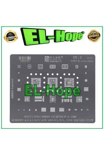 PLACA BASE CPU REBALLING STENCIL AMAOE OV3 PARA OPPO A3 A1 A73 A79 A83 R11 R15