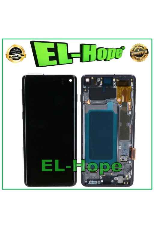 PANTALLA LCD OLED + MARCO PARA SAMSUNG GALAXY S10 SM-G973F PANTALLA TÁCTIL CRISTAL NEGRO