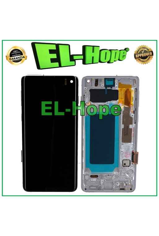 PANTALLA LCD CON MARCO OLED PARA SAMSUNG GALAXY S10 SM-G973F PANTALLA TÁCTIL CRISTAL BLANCO