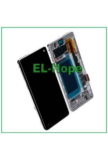 PANTALLA LCD CON MARCO OLED PARA SAMSUNG GALAXY S10 SM-G973F PANTALLA TÁCTIL CRISTAL BLANCO