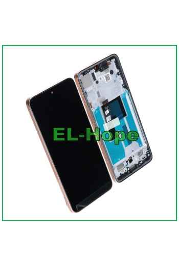 PANTALLA LCD ORIGINAL SERVICIO MOTOROLA MOTO EDGE 50 NEO XT2409 MARCO TÁCTIL DORADO