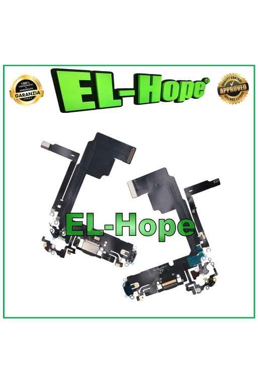 Conector de carga para Apple iPhone 15 Pro, antena de micrófono, base de carga, color negro