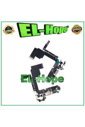 Conector de carga para Apple iPhone 15 Pro, antena de micrófono y base de carga, color blanco.