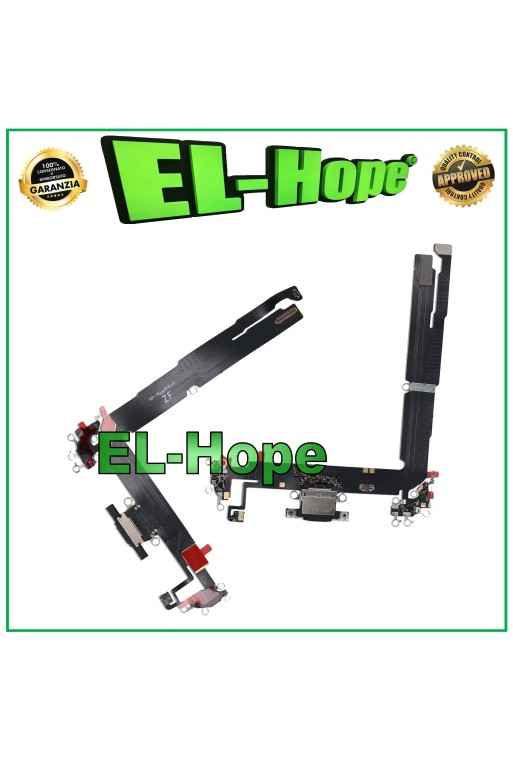 Conector de carga para Apple iPhone 16 Plus, antena de micrófono, base de carga, color negro.