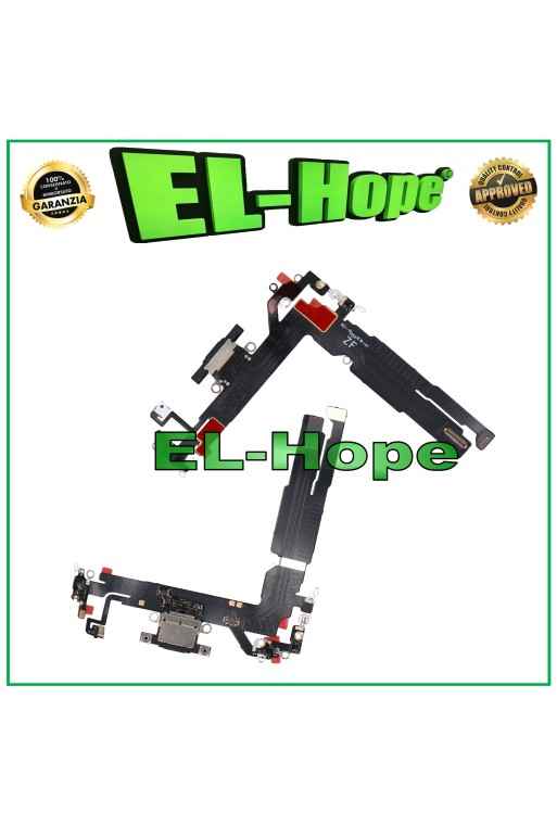 Conector de carga para Apple iPhone 16, micrófono, antena, base de carga plana, color negro.