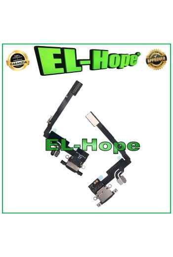 Conector de carga para Apple iPhone 16 Pro, antena de micrófono, base de carga, color negro.