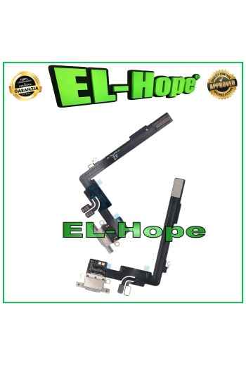 Conector de carga para Apple iPhone 16 Pro Max, antena de micrófono y base de carga, color blanco.
