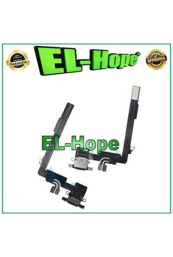 Conector de carga para Apple iPhone 16 Pro Max, antena de micrófono, base de carga, color negro