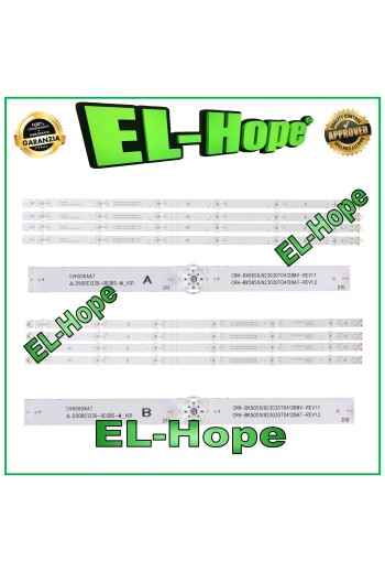 KIT 8 BARRAS 6 LEDS PARA TV 50 HISENSE CRH-BK50S1U923030T04128AT SH50D12-ZC46AG-04