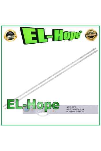 KIT DE 2 BARRAS 10 LEDS PARA TV TCL 40 40HR330M10A0 V4 4C-LB4010-HR01J 3 PINES