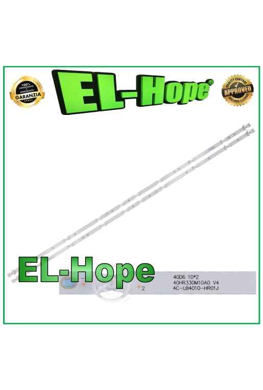 KIT DE 2 BARRAS 10 LEDS PARA TV TCL 40 40HR330M10A0 V4 4C-LB4010-HR01J 3 PINES