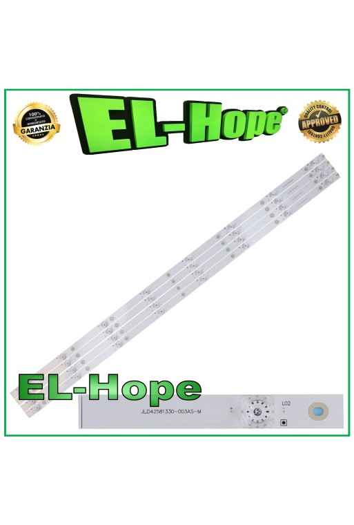 KIT DE 4 BARRAS DE 8 TIRAS LED PARA TV DE 43 HISENSE JLD42581330-003AS-M L780mm 3 PINES
