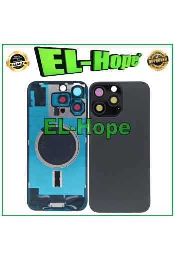 FUNDA TRASERA DE CRISTAL + MAGSAFE PARA IPHONE 16 PRO MAX NEGRO TITANIO