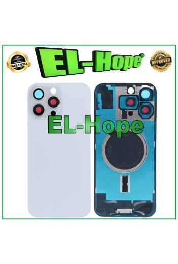 FUNDA TRASERA DE CRISTAL + MAGSAFE PARA IPHONE 16 PRO MAX BLANCO TITANIO