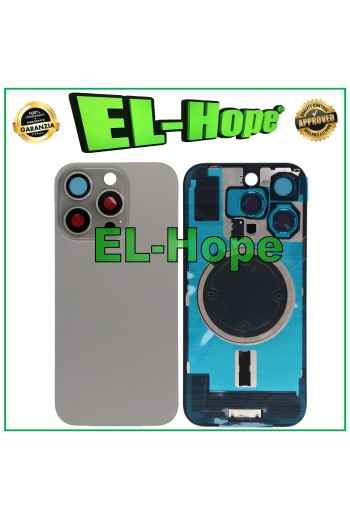 FUNDA TRASERA DE CRISTAL + MAGSAFE PARA IPHONE 16 PRO TITANIO NATURAL