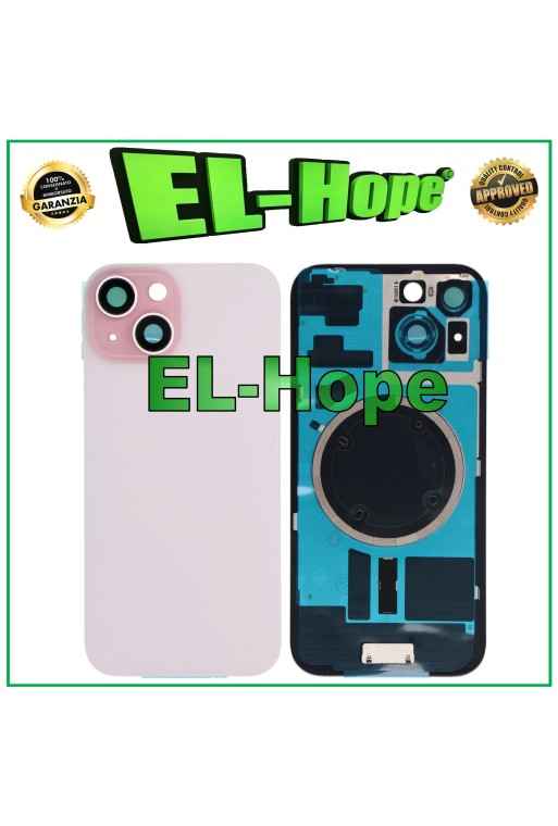 FUNDA TRASERA DE CRISTAL + MAGSAFE PARA IPHONE 15 ROSA