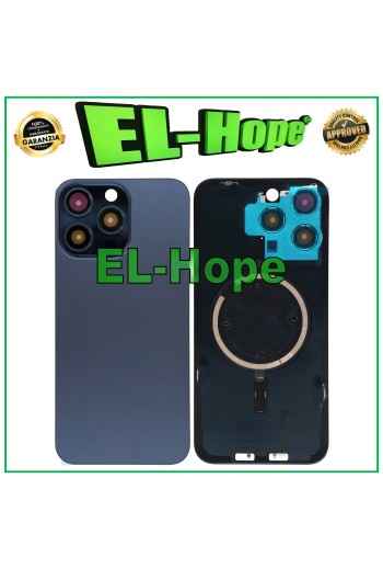 FUNDA TRASERA DE CRISTAL + MAGSAFE PARA IPHONE 15 PRO MAX AZUL TITANIO