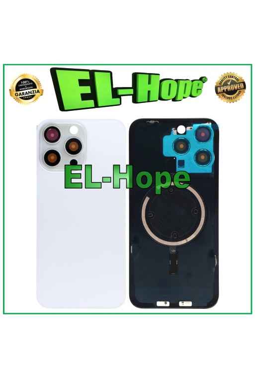 FUNDA TRASERA DE CRISTAL CON MAGSAFE PARA IPHONE 15 PRO MAX, BLANCO TITANIO