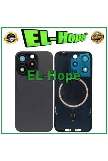 FUNDA TRASERA DE VIDRIO + MAGSAFE PARA IPHONE 15 PRO NEGRO TITANIO