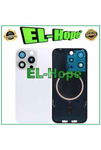 FUNDA TRASERA DE CRISTAL MAGSAFE PARA IPHONE 15 PRO BLANCO TITANIO