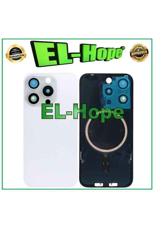 FUNDA TRASERA DE CRISTAL MAGSAFE PARA IPHONE 15 PRO BLANCO TITANIO