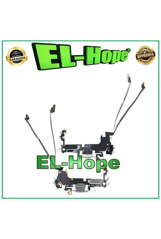 Conector de carga para iPhone 17 Pro, base de carga plana plateada para micrófono y antena